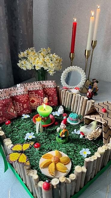 qizil qablari: Ramazan və Novruz üçün bəzəkli hədiyyə kompozisiyaları - Qızılı — 3