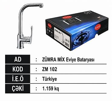 su c: ZÜMRA MİX eviyə bataryası - Model/kod: ZM 102 - Mənşə: Türkiyə - — 1