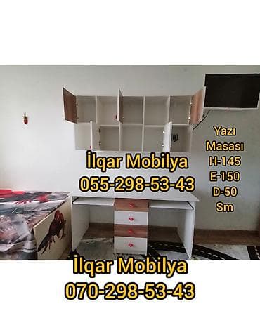 evcil mobilya: Oğlan və qız üçün, Yeni, Siyirməli, Yazı masası, Stulsuz — 3
