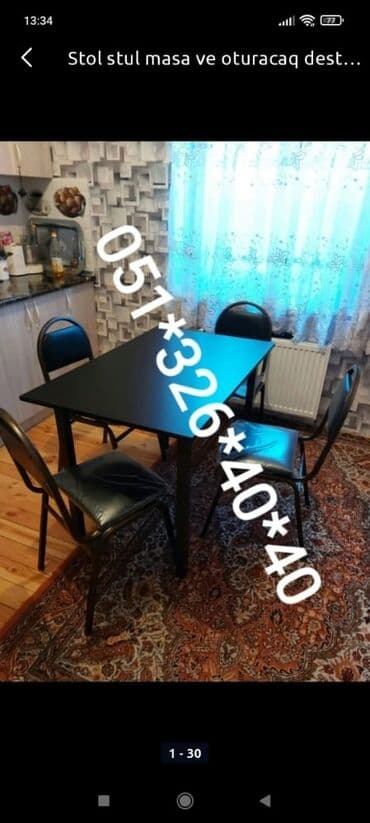 metbex stullari: Dördbucaq masa, Mətbəx üçün, Qonaq otağı üçün, Dəhliz üçün, 4 nəfər, Açılan, Azərbaycan, Zəmanətli — 28