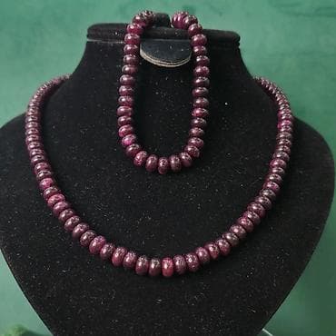 Original Hindistan Granat (Süleyman) daşi dest boyunbağ qolbag gümüş