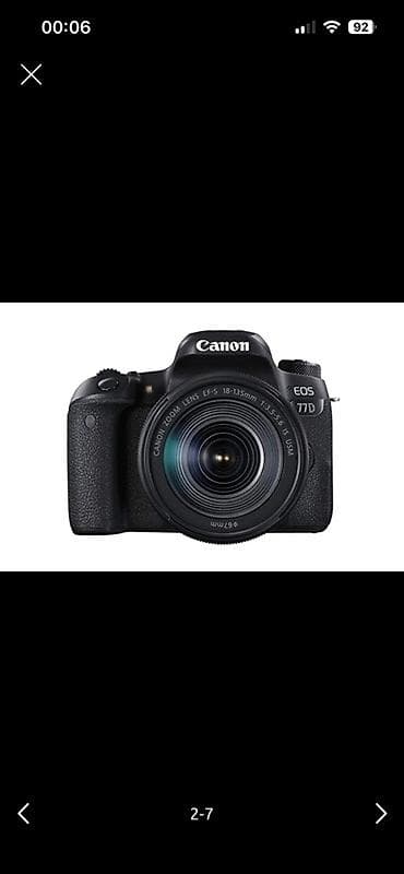 3 birinde printer: Canon EOS 77D DSLR + 18-135mm IS USM lens Fotoaparat tam işlək — 2