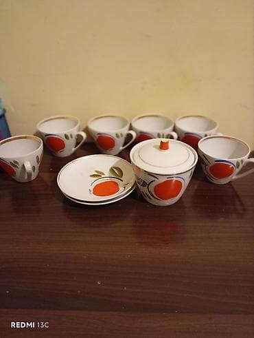 Çay dəsti, Farfor, 6 nəfərlik, SSRİ