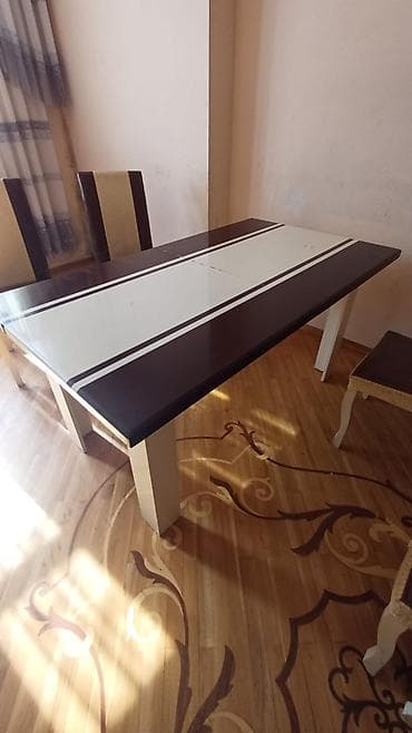 saloglu stullar: Qonaq otağı üçün, Açılmayan, Dördbucaq masa, 6 stul — 1