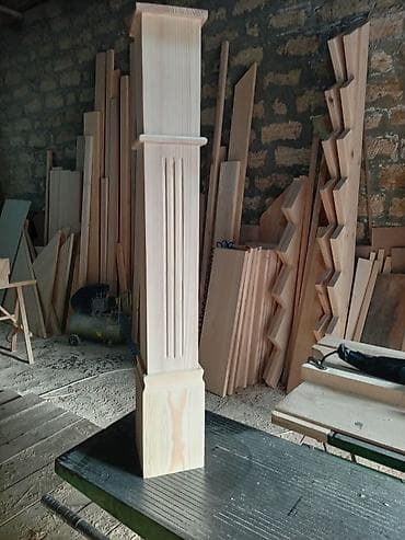 Quru inşaat materialları: Təbii ağacdan hazırlanmış pilləkən pilləsi və məhkərlər, Topdan və — 10