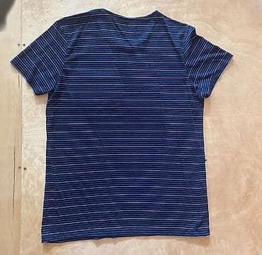 Uşaq geyimi və ayaqqabıları: Kişi köynəyi – qısaqol, düyməli, tünd mavi (denim effekti) rəngdə — 9