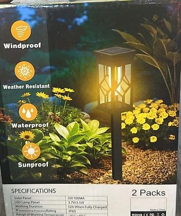 3d saat: Günəş enerjili bağ yol işıqları - Günəş paneli: 5V / 100mA - LED lamp — 1