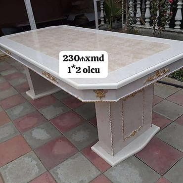 Klassik üslubda iri ölçülü yemək masası - Ölçü: 1×2 m (üzərində