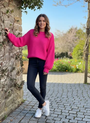 Neon çəhrayı sviter – Park Zeron (Made in Turkey) - Rəng: Yüksək