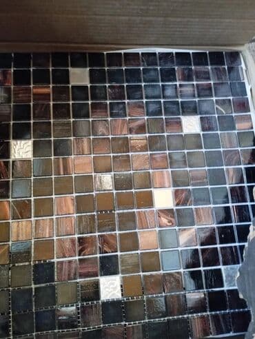 kafel və metlax: Mozaika plitə dəsti - Rəng palitrası: qəhvəyi, tünd qəhvəyi, qara və — 1