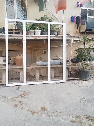 balka: Ağ rəngli PVC pəncərə çərçivəsi - Material: PVC (plastik), ağ rəng - — 1