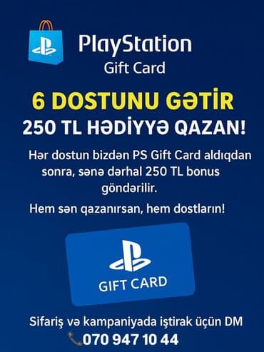 PlayStation Gift Card – Dostunu gətir, bonus qazan! - Kampaniya: 6