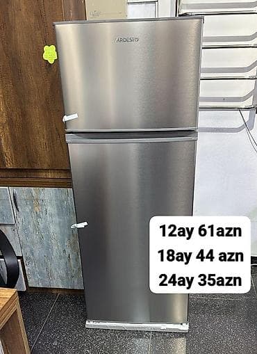 Soyuducular: Yeni 2 qapılı Biryusa Soyuducu Satılır, rəng - Boz, Kredit var — 4