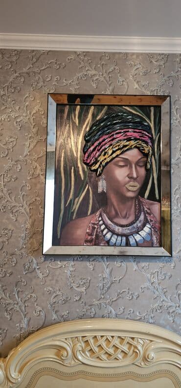 Heykəlciklər: Dekorativ tablo – çərçivəli portret, olcu 110×85,COX baha alinib - — 1