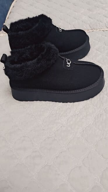 Geely: Qara rəngdə isti qış ayaqqabısı/ev botları.1 defe geynilib yenidi - — 2