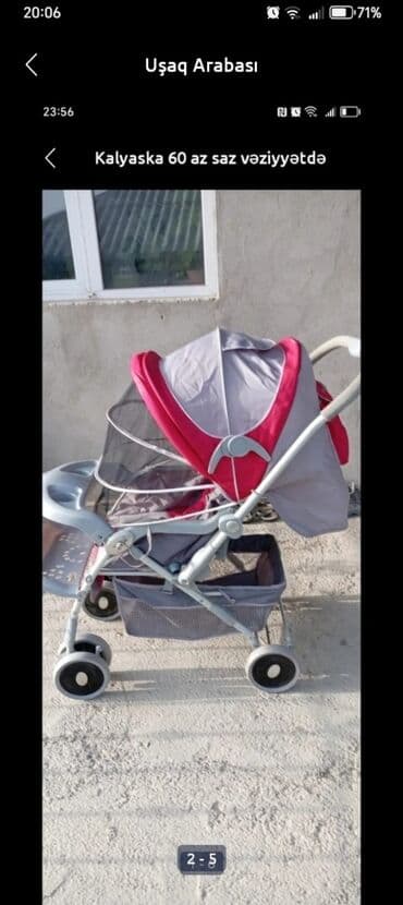 uşaq çantası: Uşaq arabası – qırmızı/boz rəngdə, çoxfunksiyalı model — 4