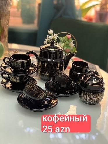 Qəhvə dəsti, rəng - Qara, Keramika, 6 nəfərlik — 1