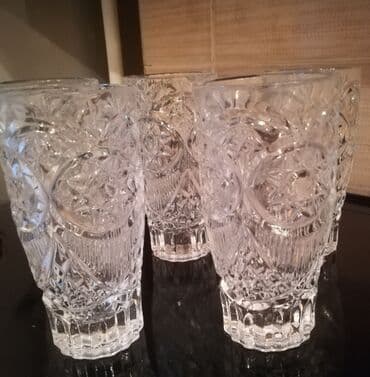 необычные подарки: Stəkanlar, rəng - Ağ, Xrustal, 6 ədədli dəst, 400 ml, SSRİ — 2