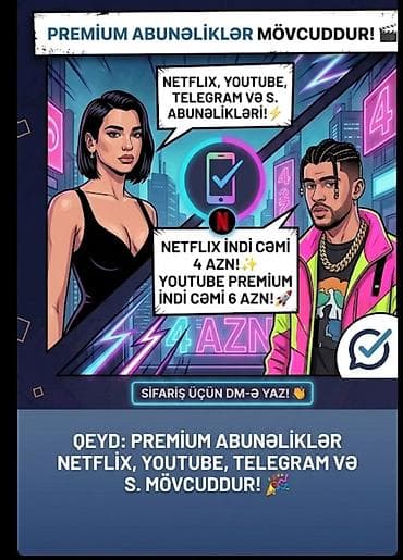 Premium onlayn abunəliklər paketi - Netflix, YouTube Premium