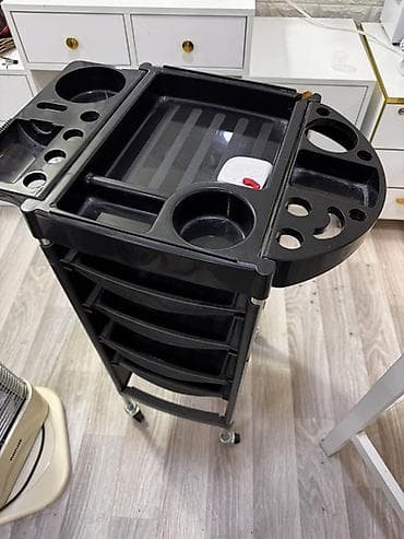 Peşəkar salon üçün çoxfunksiyalı ustа arabası - Material: möhkəm qara