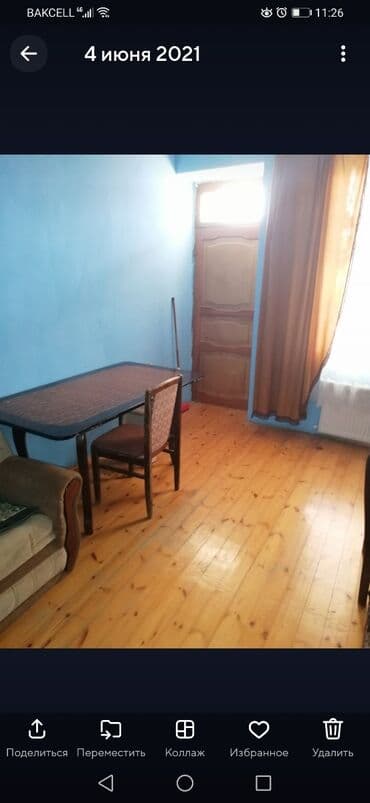 gunluk otel qiymetleri: Kirayə üçün otaq - İşıqlı, pəncərəli otaq: geniş pəncərə, pərdə və — 3