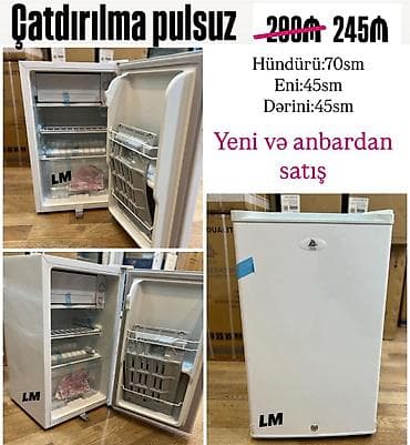 Mini soyuducu – anbar satış - Ölçülər: hündürlük 70 sm, en 45 sm
