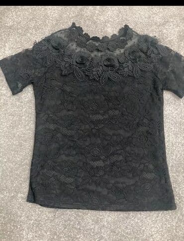 флисовые кофты бишкек: Qara krujeva bluzka S razmer - Rəng: qara - Dizayn: tam krujeva parça — 2