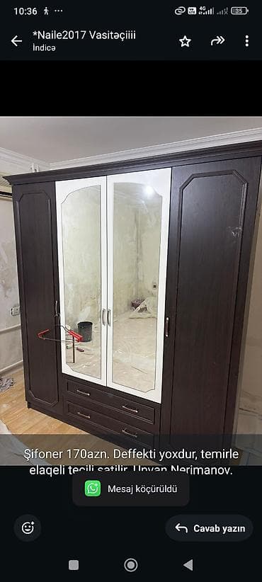 Şifoner 170azn. Deffekti yoxdur, temirle elaqeli tecili satilir. Unvan