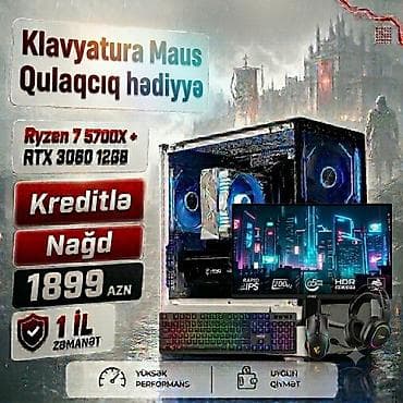 gta 4 dvd: Klavyatura Maus Qulaqcıq HƏDİYYƏ ! Gaming PC | Ryzen 7 5700X 4.60 GHZ — 1