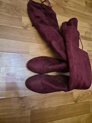 bordo şalvar: Qadınlar üçün qışlıq uzun çəkmələr - Model: dizüstü/over-the-knee - — 5
