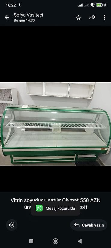 Dərin dondurucular: Vitrin soyuducu satılır Qiymət 550 AZN ünvan Xocəsən kod 85 sofi — 1