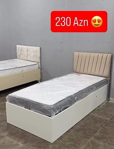 carpayi gence: Tək nəfərlik çarpayı – 230 AZN - Sadə və müasir dizayn: krem rəngli — 1