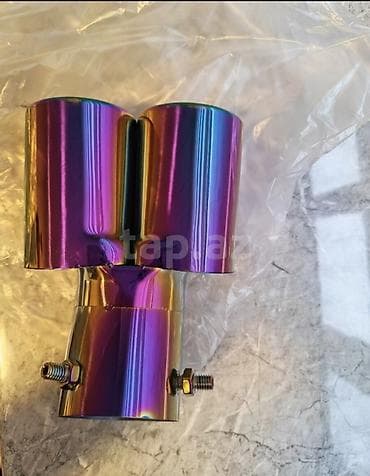 İkili egzoz ucu – “burnt tip” rəng effektli - Növ: Universal ikili