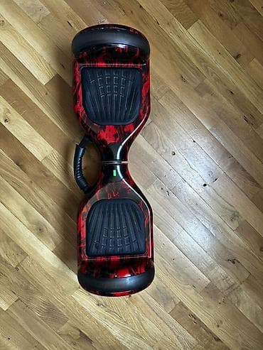 electro gitara: Qırmızı-alov naxışlı hoverboard (self-balance skuter) - Təkər ölçüsü — 3