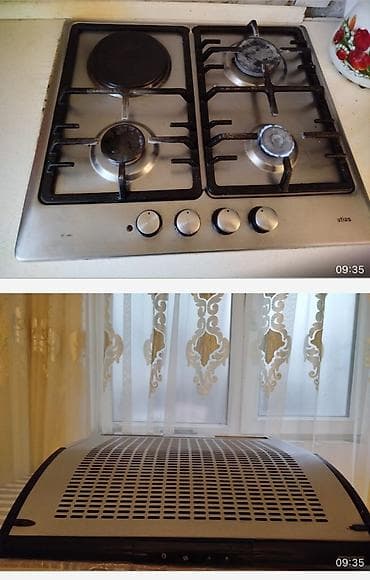 Кухонные плиты и варочные поверхности: Газовая печь Встраиваемая, 4 конфорки, Б/у — 1