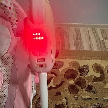 Uşaq üçün elektrikli yelləncək-beşik. Çəhrayı rəngdə, yumşaq — 6