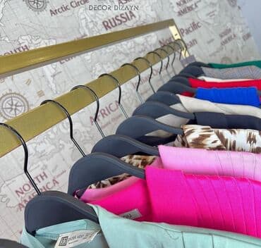 кронштейн для одежды: Metal geyim asqısı – tək sıralı, təkərli vitrininq askısı - Material — 2