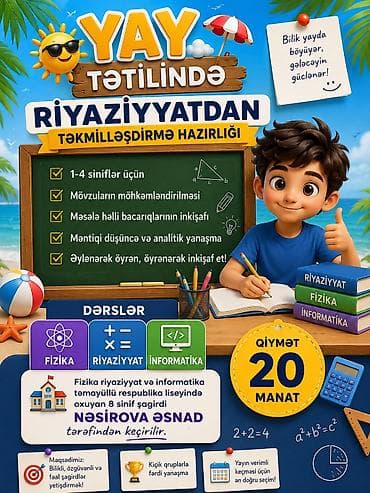 matematik: Məktəbəqədər və ibtidai sinif hazırlığı, Azərbaycan dili, Onlayn — 1