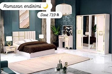 mebel: Yataq dəsti – sifarişlə hazırlanır Rəng seçimi mövcuddur Dəst 719 AZN — 1