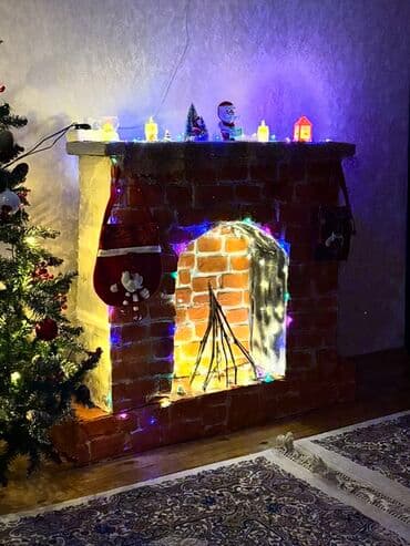 Sandıqlar: Dekorativ süni kamin – Yeni il və bayram ab-havası üçün ideal. - — 2