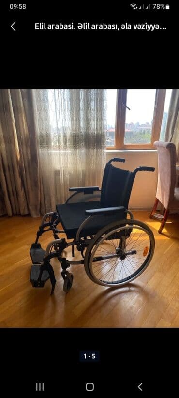 инвалидная коляска на прокат: Əlil arabası – əl ilə idarə olunan model - Yüngül metal (alüminiuma — 1