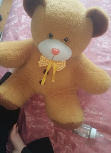 yeni doğulmuşlar üçün adamcıqlar: Böyük ölçülü yumşaq oyuncaq ayı - Rəng: Açıq narıncı/qəhvəyi - Üz — 3