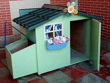 ucuz lüsturlar: Uşaq oyun evi – dekorativ həyət/bağca daxması - Material: taxta — 1