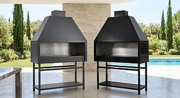 hava peci: Açıq hava üçün müasir dizaynlı metal manqal/BBQ sobası - Material — 1