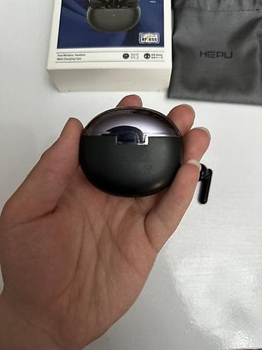 irsad qulaqciqlar: İşlənmiş Simsiz (Bluetooth) Qulaqcıqlar, rəng - Qara — 2