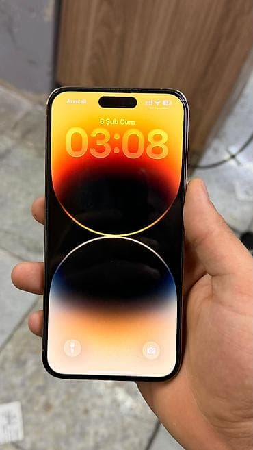 2ci el iphone 11: IPhone 14 Pro Max, 128 GB, Qızılı, Zəmanət, Simsiz şarj, Face ID — 3