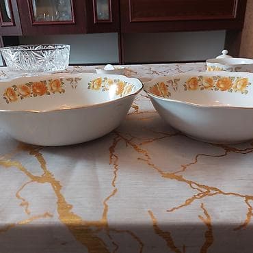 mingecevir sekilleri: Nahar dəsti, rəng - Sarı, Farfor, Bohemia, 12 nəfərlik — 4