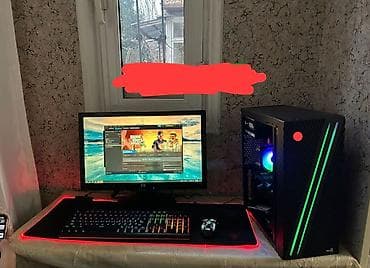Gaming kompüter seti - Sistem bloku: RGB işıqlı qutu, ön paneldə