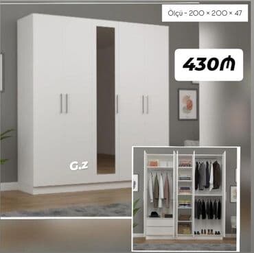 pilləkən ölçüləri: *Dolab 5 qapılı 430Azn* *İstehsal Rusiya Laminat 18/lik qalınlıqda* — 1