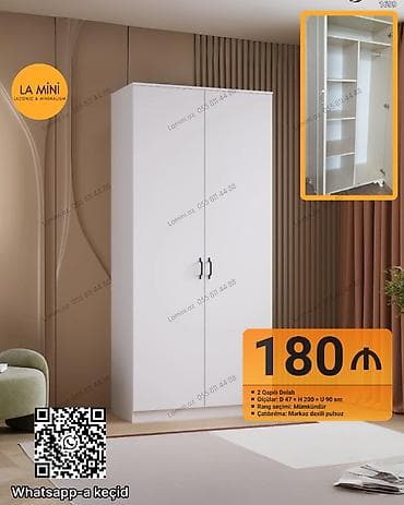 3 qapili dolablar: 2 qapılı, Digər rəng, Açılan, Düz dolab — 1